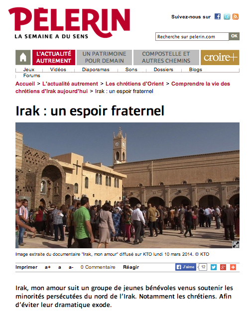 Article Pélerin_ Irak, mon amour
